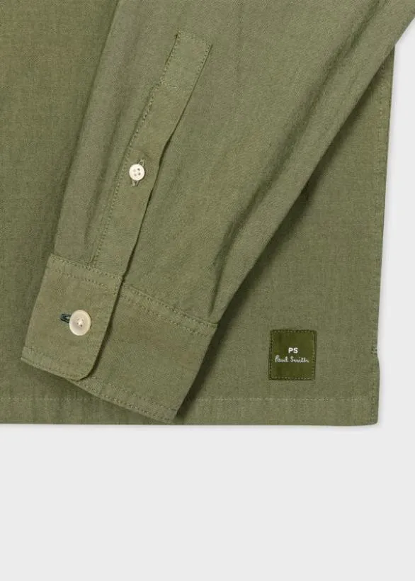 Paul Smith Coats and Jackets CottonBlend Shirt Jacket Khaki 8211 Mens