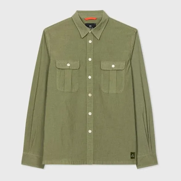 Paul Smith Coats and Jackets CottonBlend Shirt Jacket Khaki 8211 Mens