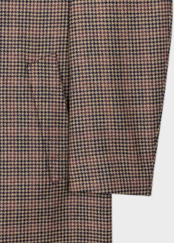 Paul Smith Coats and Jackets Houndstooth Wool Tweed Overcoat Brown 8211 Mens