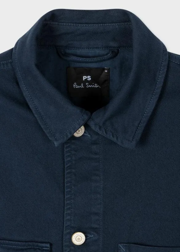 Paul Smith Coats and Jackets StretchCotton Chore Jacket Navy 8211 Mens