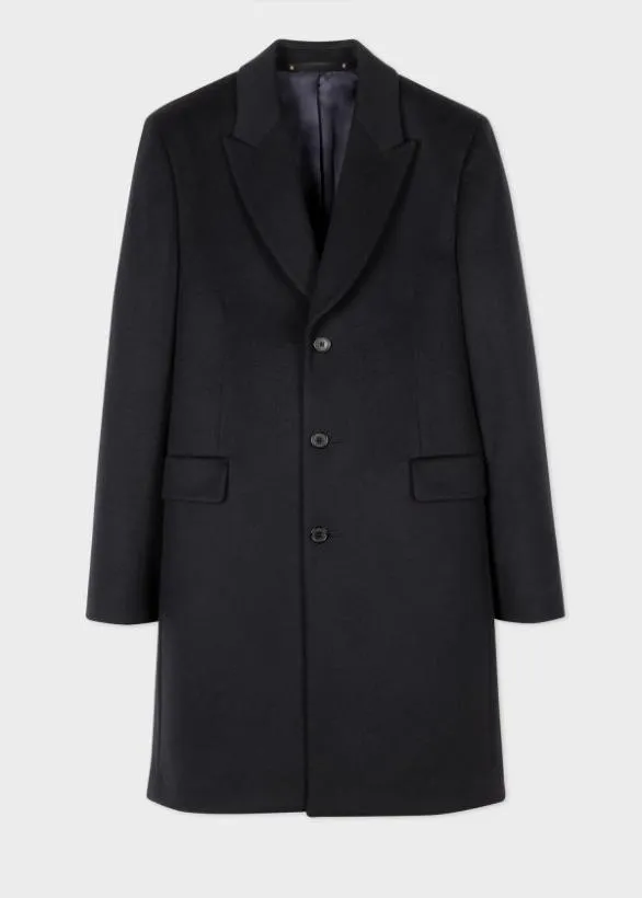 Paul Smith Coats and Jackets WoolCashmere Epsom Coat Navy 8211 Mens