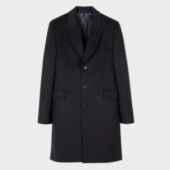 Paul Smith Coats and Jackets WoolCashmere Epsom Coat Navy 8211 Mens