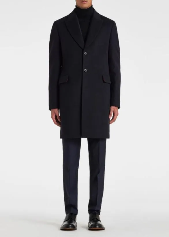 Paul Smith Coats and Jackets WoolCashmere Epsom Coat Navy 8211 Mens