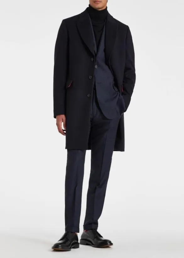 Paul Smith Coats and Jackets WoolCashmere Epsom Coat Navy 8211 Mens