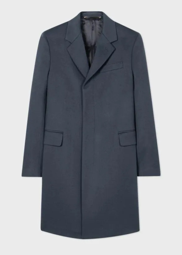 Paul Smith Coats and Jackets WoolCashmere Overcoat Blue 8211 Mens