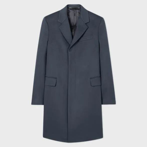 Paul Smith Coats and Jackets WoolCashmere Overcoat Blue 8211 Mens