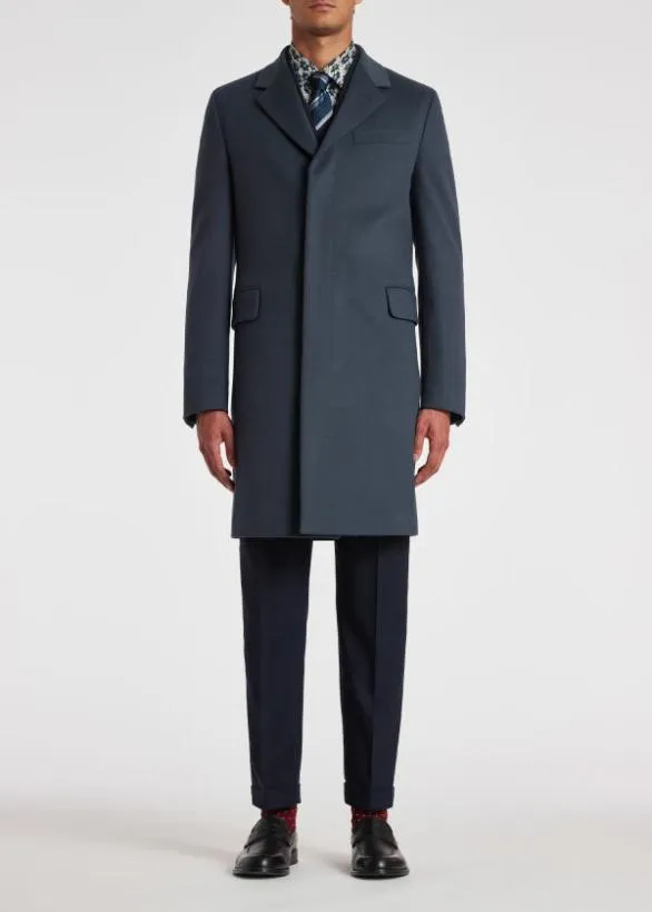 Paul Smith Coats and Jackets WoolCashmere Overcoat Blue 8211 Mens