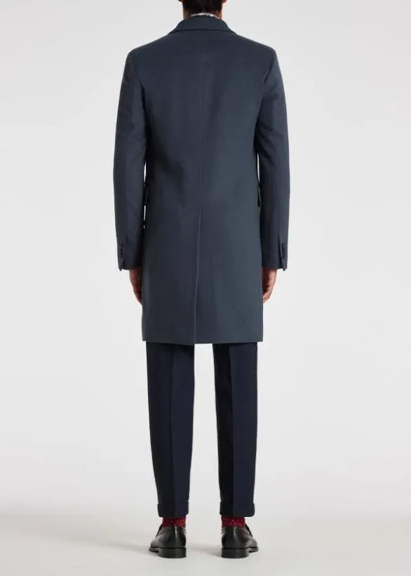Paul Smith Coats and Jackets WoolCashmere Overcoat Blue 8211 Mens
