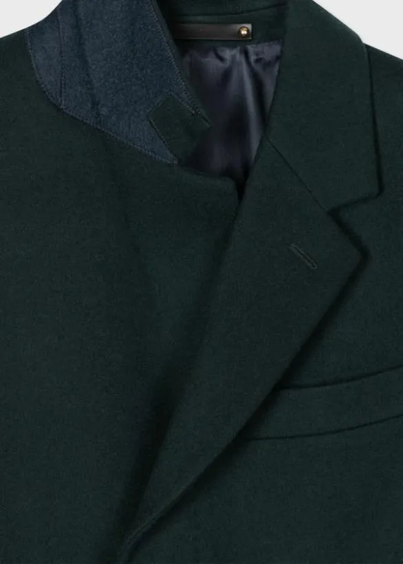 Paul Smith Coats and Jackets WoolCashmere Overcoat Dark Green 8211 Mens