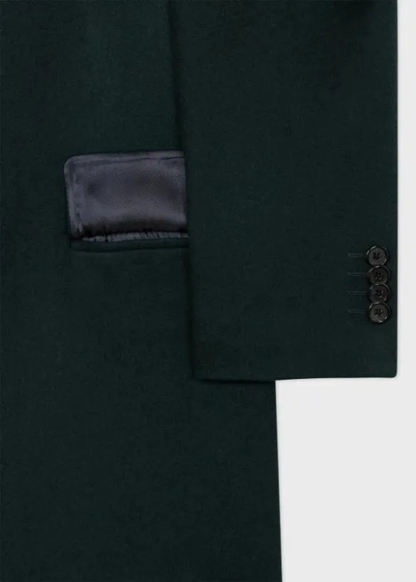 Paul Smith Coats and Jackets WoolCashmere Overcoat Dark Green 8211 Mens
