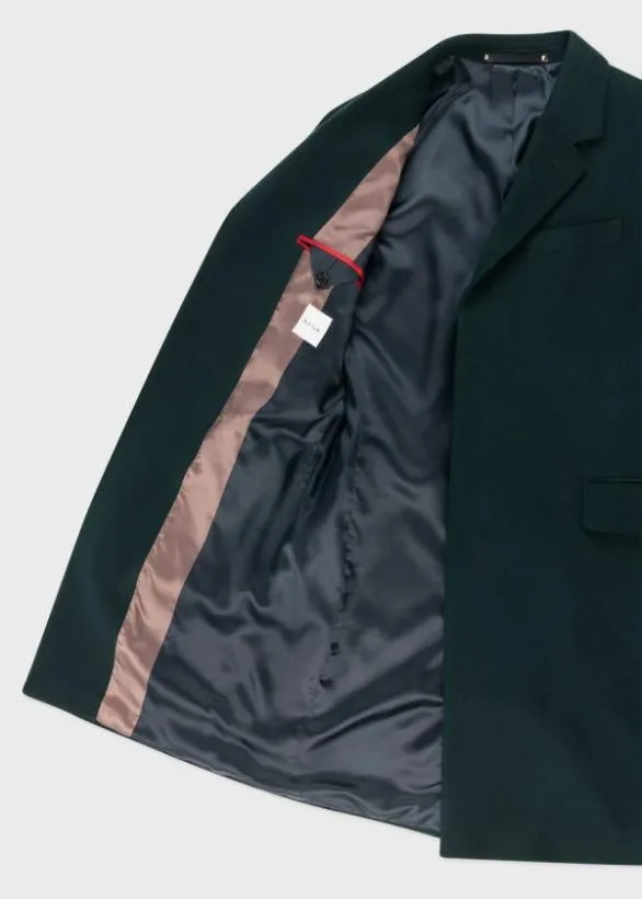 Paul Smith Coats and Jackets WoolCashmere Overcoat Dark Green 8211 Mens