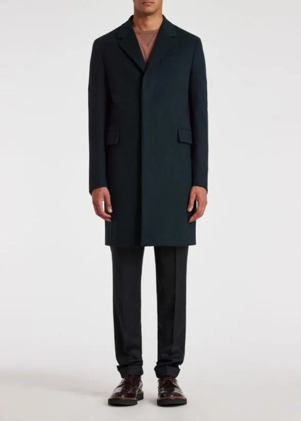 Paul Smith Coats and Jackets WoolCashmere Overcoat Dark Green 8211 Mens
