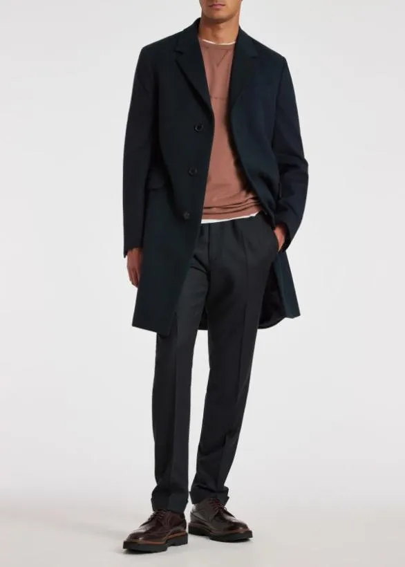 Paul Smith Coats and Jackets WoolCashmere Overcoat Dark Green 8211 Mens