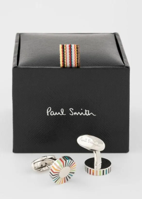 Paul Smith Cufflinks 039Artist Stripe039 Edge Circular Cufflinks Multicolour 8211 Mens Paul Smith Cufflinks 039Artist Stripe039 Edge Circular Cufflinks Multicolour 8211 Mens
