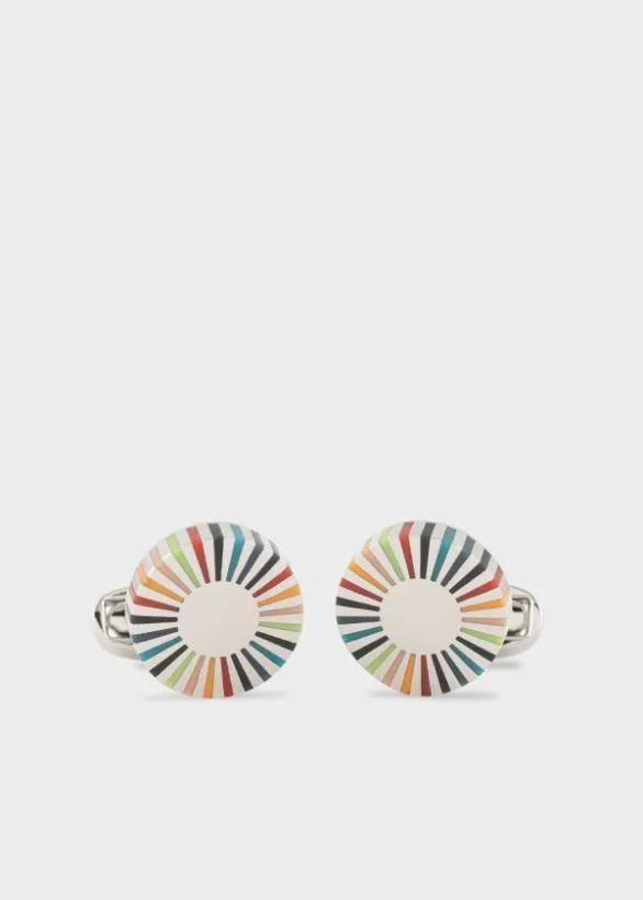 Paul Smith Cufflinks 039Artist Stripe039 Edge Circular Cufflinks Multicolour 8211 Mens