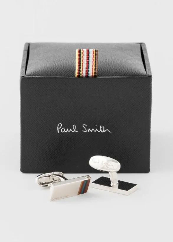 Paul Smith Cufflinks 039Bright Stripe039 Cufflinks Silver 8211 Mens