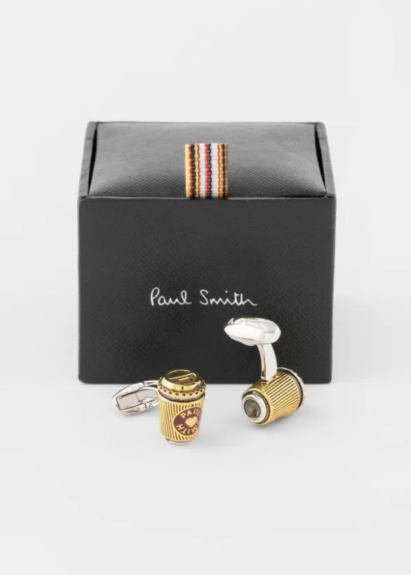 Paul Smith Cufflinks 039Coffee Cup039 Cufflinks Gold 8211 Mens