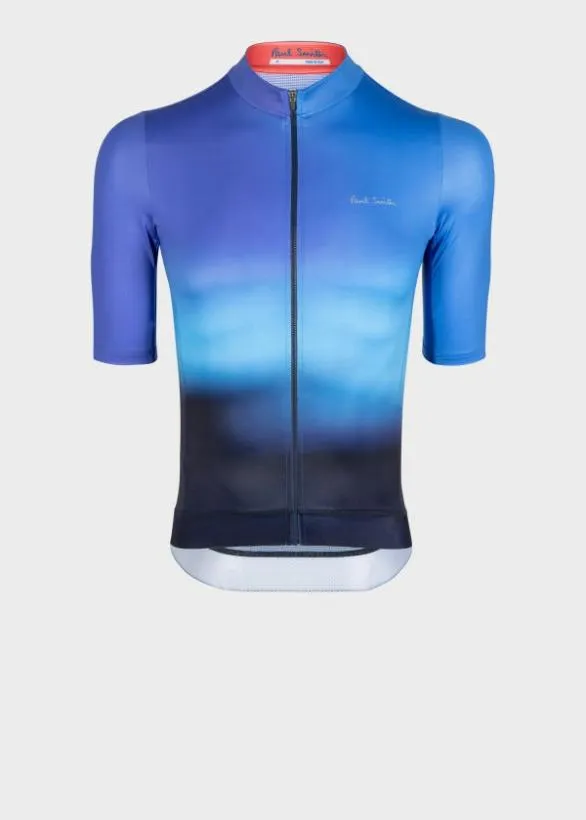 Paul Smith Cycling 039Blue Fade039 Race Fit Cycling Jersey Blue 8211 Mens