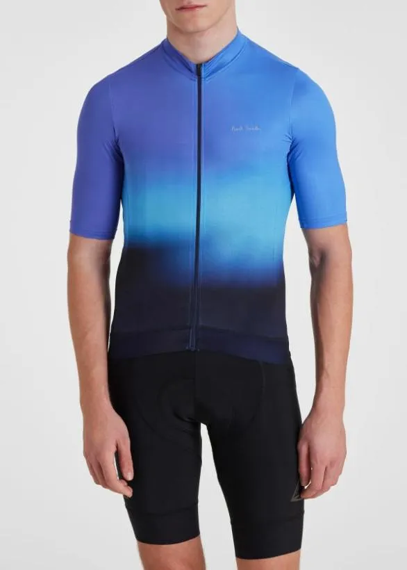Paul Smith Cycling 039Blue Fade039 Race Fit Cycling Jersey Blue 8211 Mens