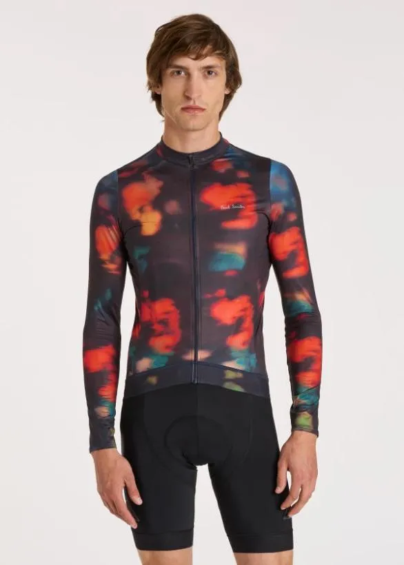 Paul Smith Cycling 039Ink Spill039 Race Fit LongSleeve Cycling Jersey Multicolour 8211 Mens