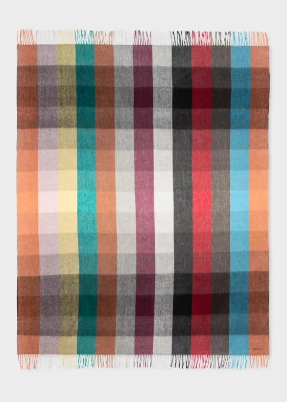 Paul Smith Decorative Accessories CashmereBlend Blanket Blue 8211 Home