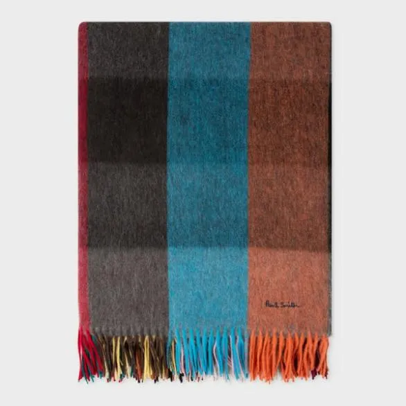 Paul Smith Decorative Accessories CashmereBlend Blanket Blue 8211 Home