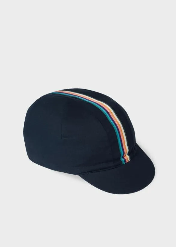 Paul Smith Hats and Gloves 039Artist Stripe039 Cycling Cap Navy 8211 Mens