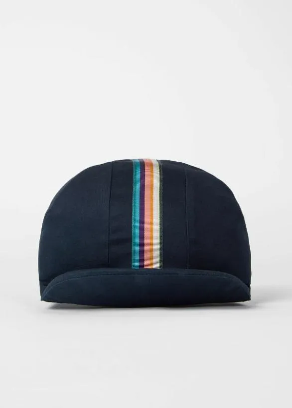 Paul Smith Hats and Gloves 039Artist Stripe039 Cycling Cap Navy 8211 Mens