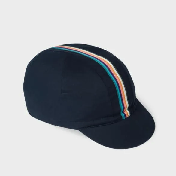 Paul Smith Hats and Gloves 039Artist Stripe039 Cycling Cap Navy 8211 Mens
