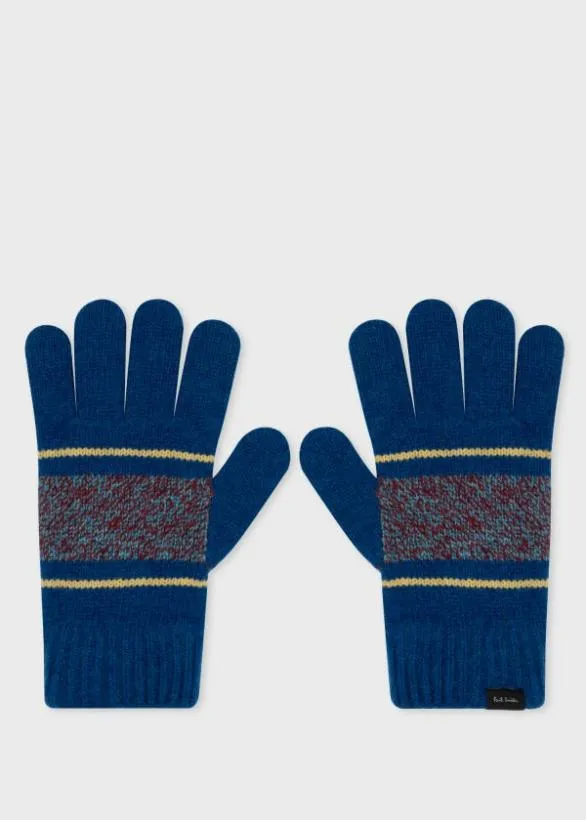 Paul Smith Hats and Gloves 039Fleck039 Wool Gloves Blue 8211 Mens
