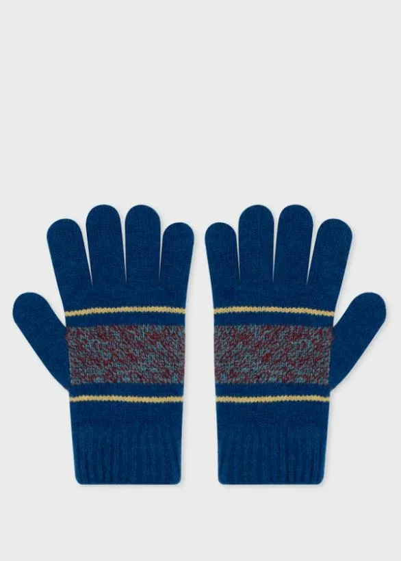 Paul Smith Hats and Gloves 039Fleck039 Wool Gloves Blue 8211 Mens