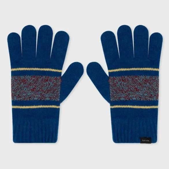 Paul Smith Hats and Gloves 039Fleck039 Wool Gloves Blue 8211 Mens