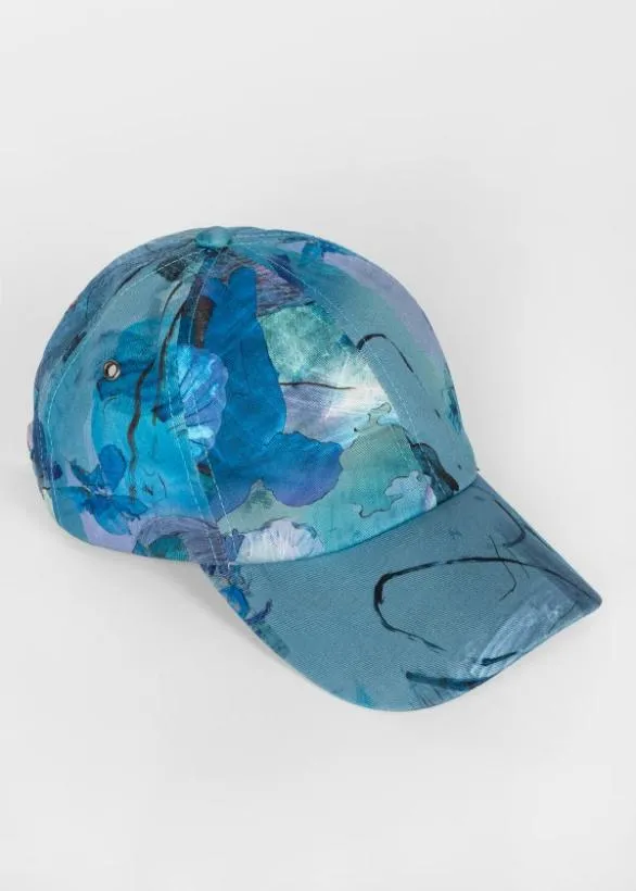 Paul Smith Hats and Gloves 039Narcissus039 Cotton Cap Blue 8211 Mens