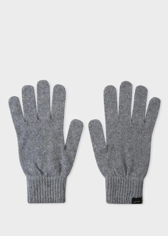 Paul Smith Hats and Gloves Cashmere And Merino Gloves Grey 8211 Mens