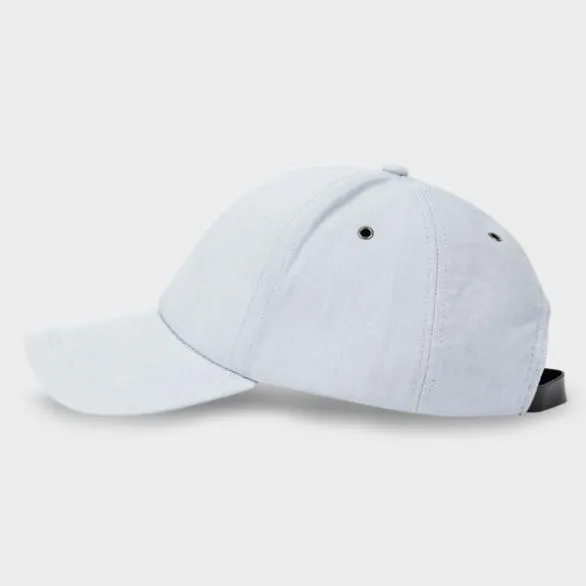 Paul Smith Hats and Gloves Linen Signature Stripe Trim Cap Sky Blue 8211 Mens