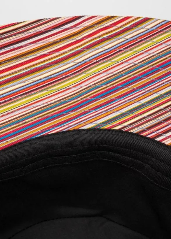Paul Smith Hats and Gloves Stripe Trim Bucket Hat Black 8211 Mens