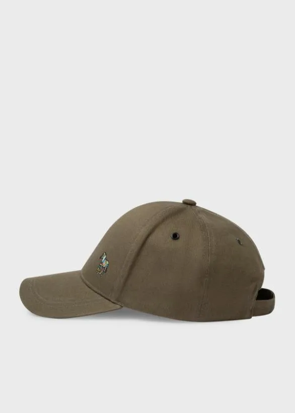 Paul Smith Hats and Gloves Zebra Logo Baseball Cap Khaki 8211 Mens