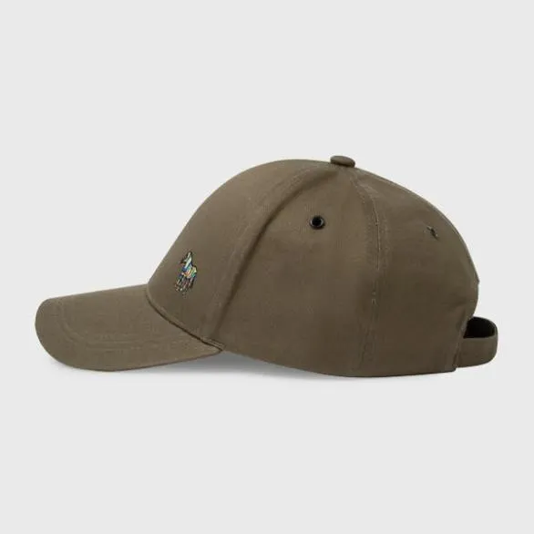 Paul Smith Hats and Gloves Zebra Logo Baseball Cap Khaki 8211 Mens