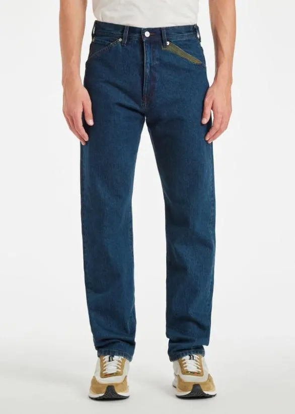 Paul Smith Jeans DarkWash 039Plains039 Embroidered Jeans Dark Blue Wash 8211 Mens