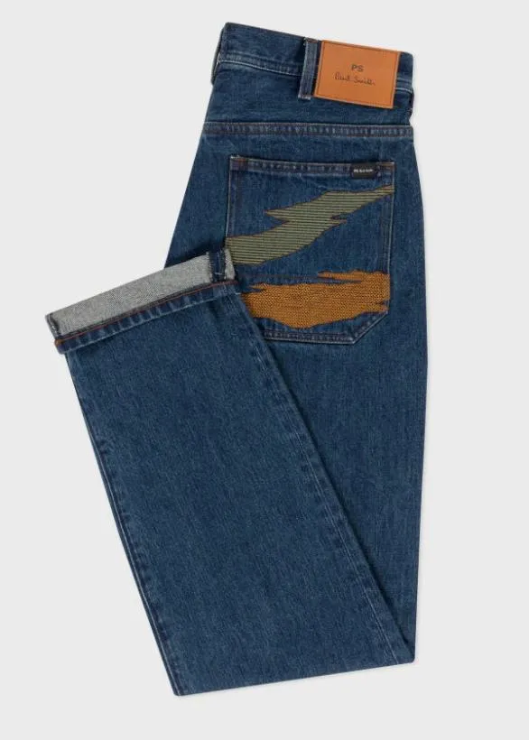 Paul Smith Jeans DarkWash 039Plains039 Embroidered Jeans Dark Blue Wash 8211 Mens