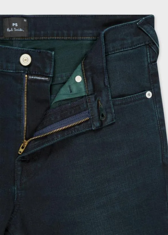 Paul Smith Jeans SlimStandard 039Crosshatch Stretch039 Jeans Dark Navy 8211 Mens