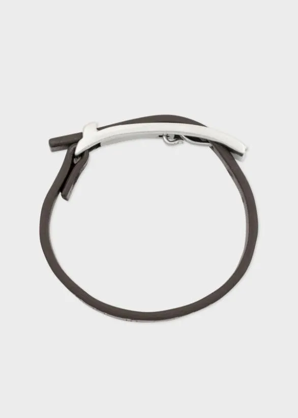 Paul Smith Jewellery and Keyrings Leather 039Shadow Stripe039 Bracelet Brown 8211 Mens