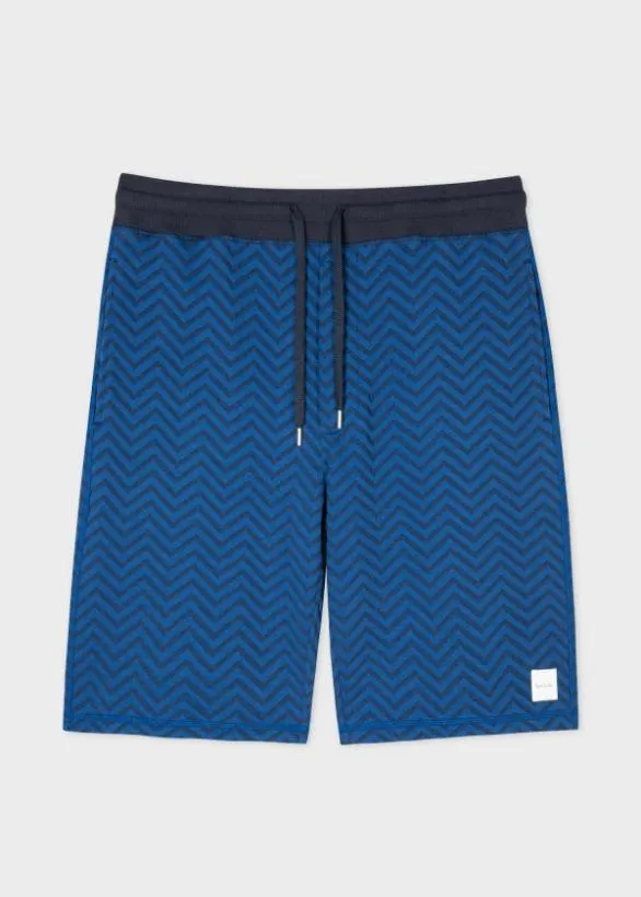 Paul Smith Loungewear Zig Zag Jersey Lounge Shorts Blue 8211 Mens