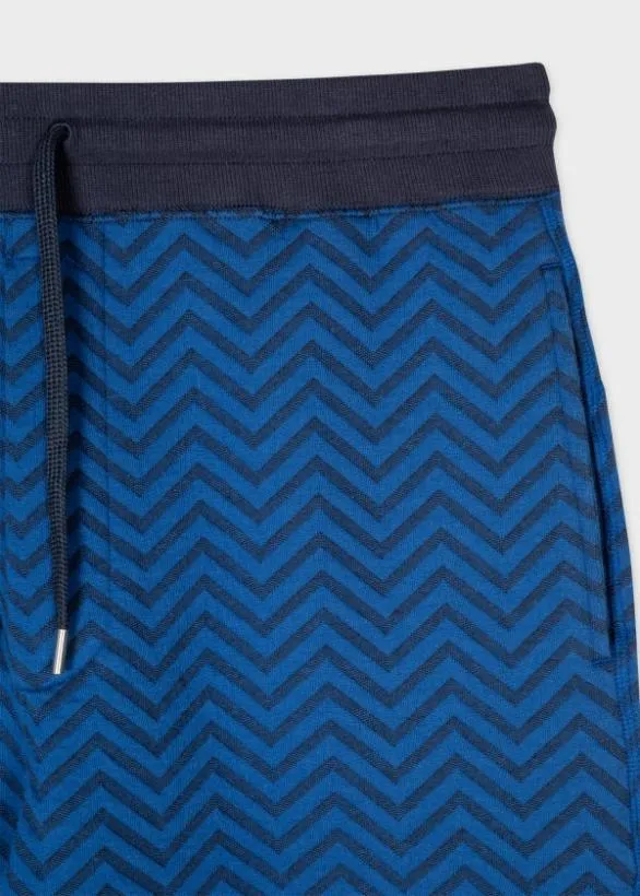 Paul Smith Loungewear Zig Zag Jersey Lounge Shorts Blue 8211 Mens