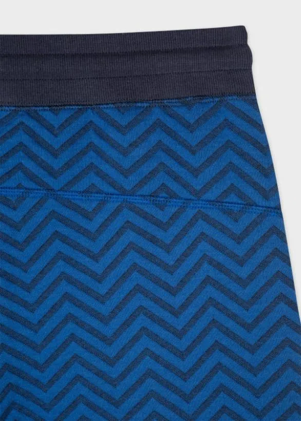 Paul Smith Loungewear Zig Zag Jersey Lounge Shorts Blue 8211 Mens