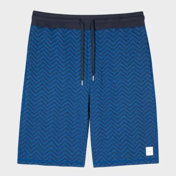 Paul Smith Loungewear Zig Zag Jersey Lounge Shorts Blue 8211 Mens