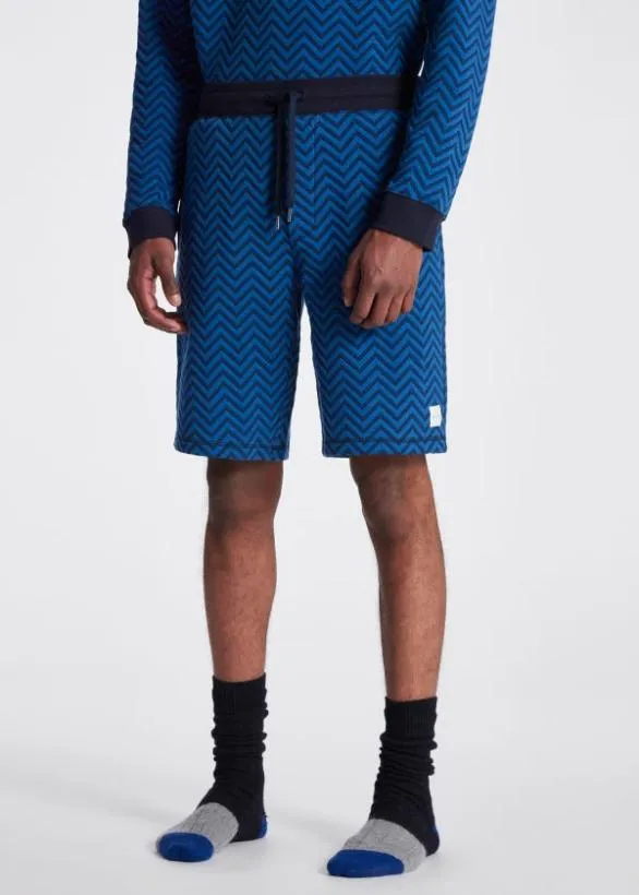 Paul Smith Loungewear Zig Zag Jersey Lounge Shorts Blue 8211 Mens