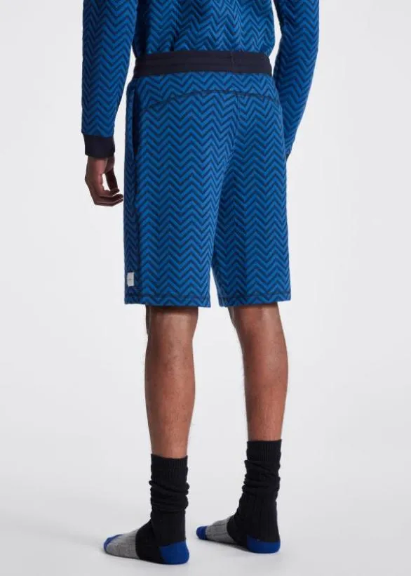 Paul Smith Loungewear Zig Zag Jersey Lounge Shorts Blue 8211 Mens