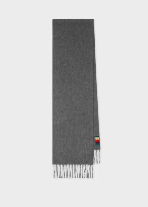 Paul Smith Monogrammed Gifts Cashmere Scarf Grey 8211 MensWomens