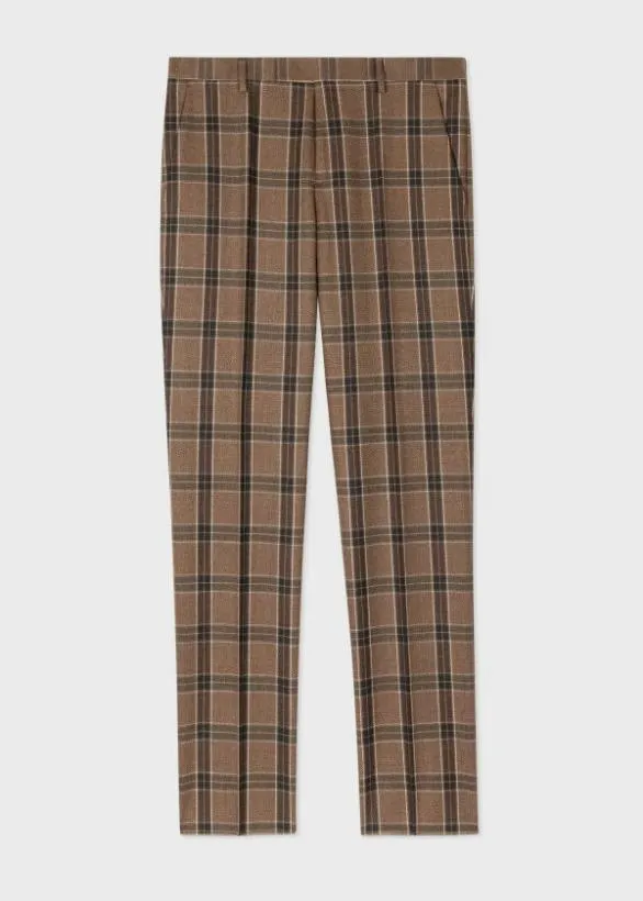Paul Smith Pants Buffalo Check Wool Pants Brown 8211 Mens